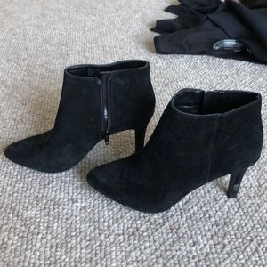 Black suede booties
